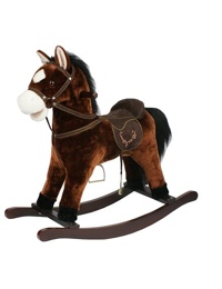 Obrázek hračky Tmavě hnědý houpací kůň se zvukem a hýbající pusou